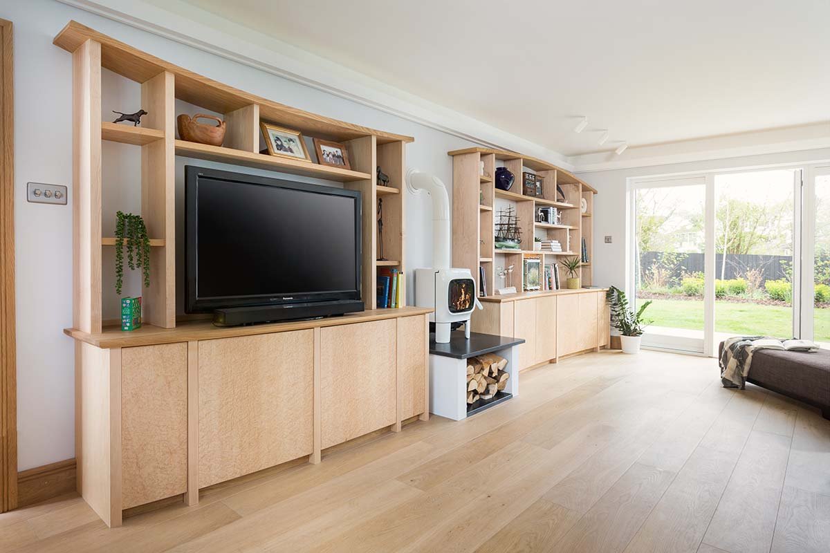 04 fitted furniture by samuel f walsh furniture cornwall birds eye maple curved cupboards and shelving