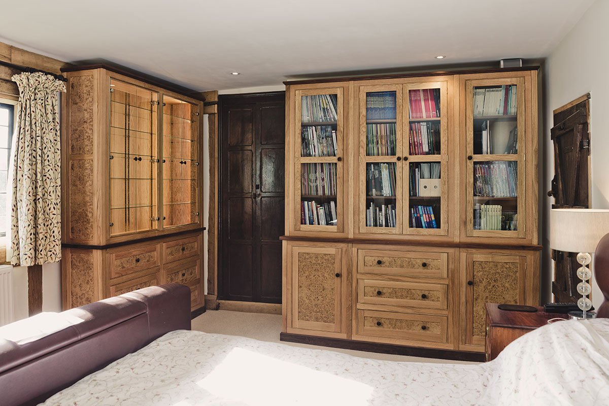 063 Library and Storage furniture. Bedroom furniture. walnut and oak