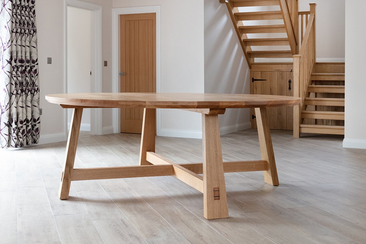 Dining table handcrafted by Samuel F Walsh